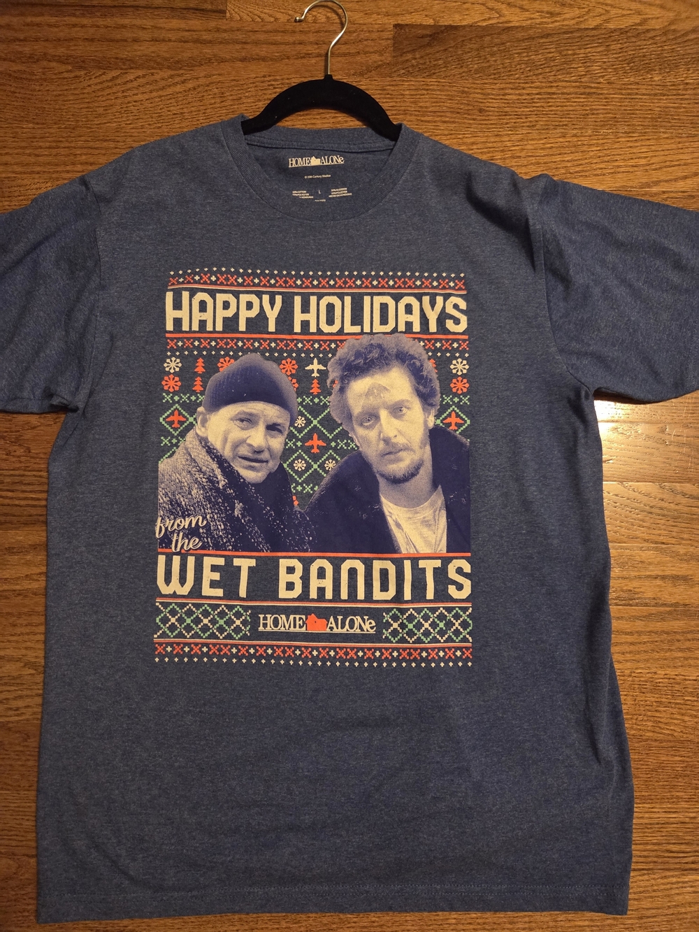 Wet Bandits 'Happy Holidays' Blue Graphic Tee